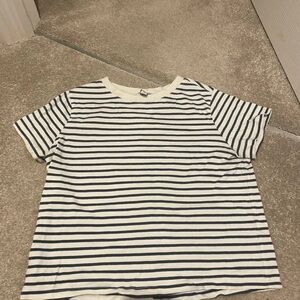 Nautical Striped Kids Tee - Black and White